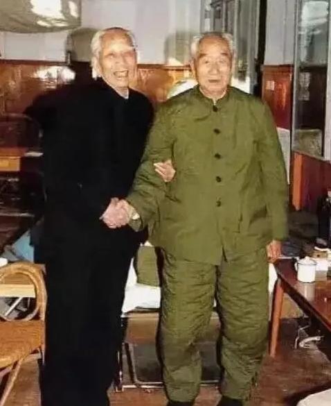 1990年，王震将军看望生病的徐向前时的照片，这也是他们这对老战友的最后一张合影