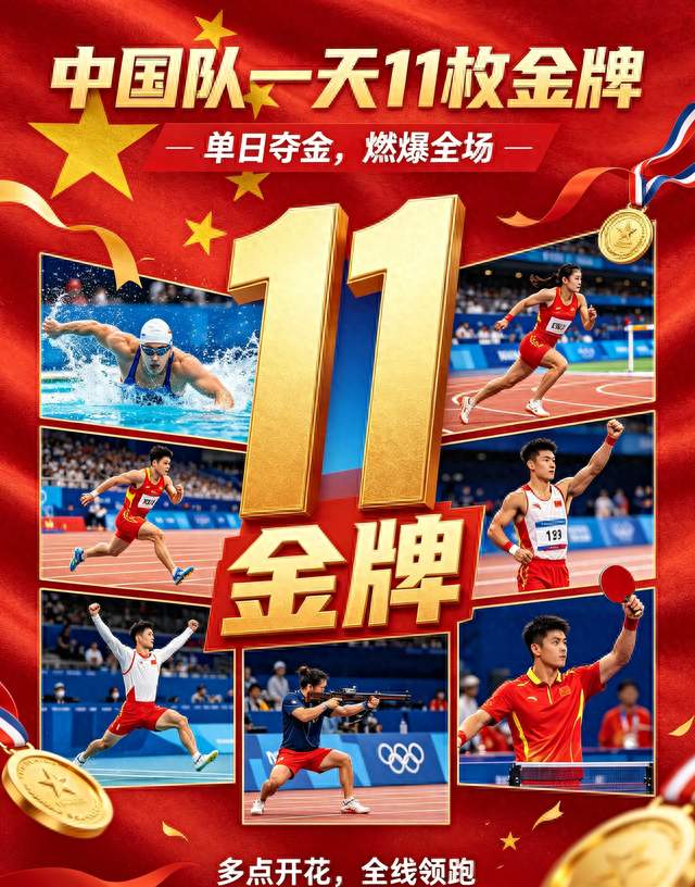 杀疯了！中国队单日狂揽11枚金牌，这夺金速度直接看傻全网！