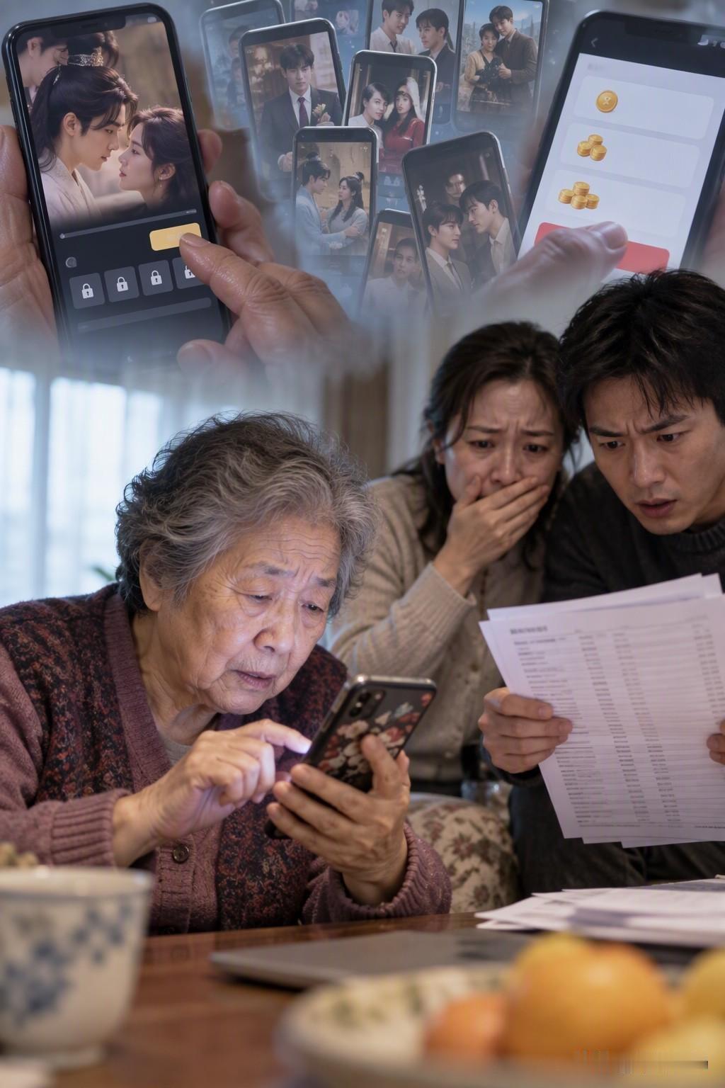 快70岁的老人，看短剧两年多，花了22.58万元。

家人把账单导出来时，估计整