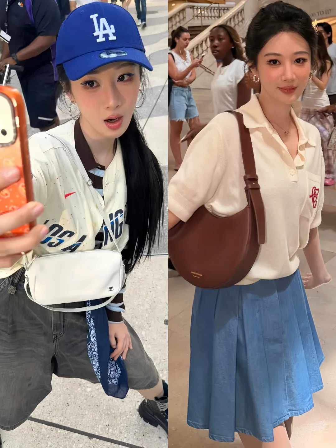 杨紫纽约看球2套造型，温柔和拽酷都轻松拿