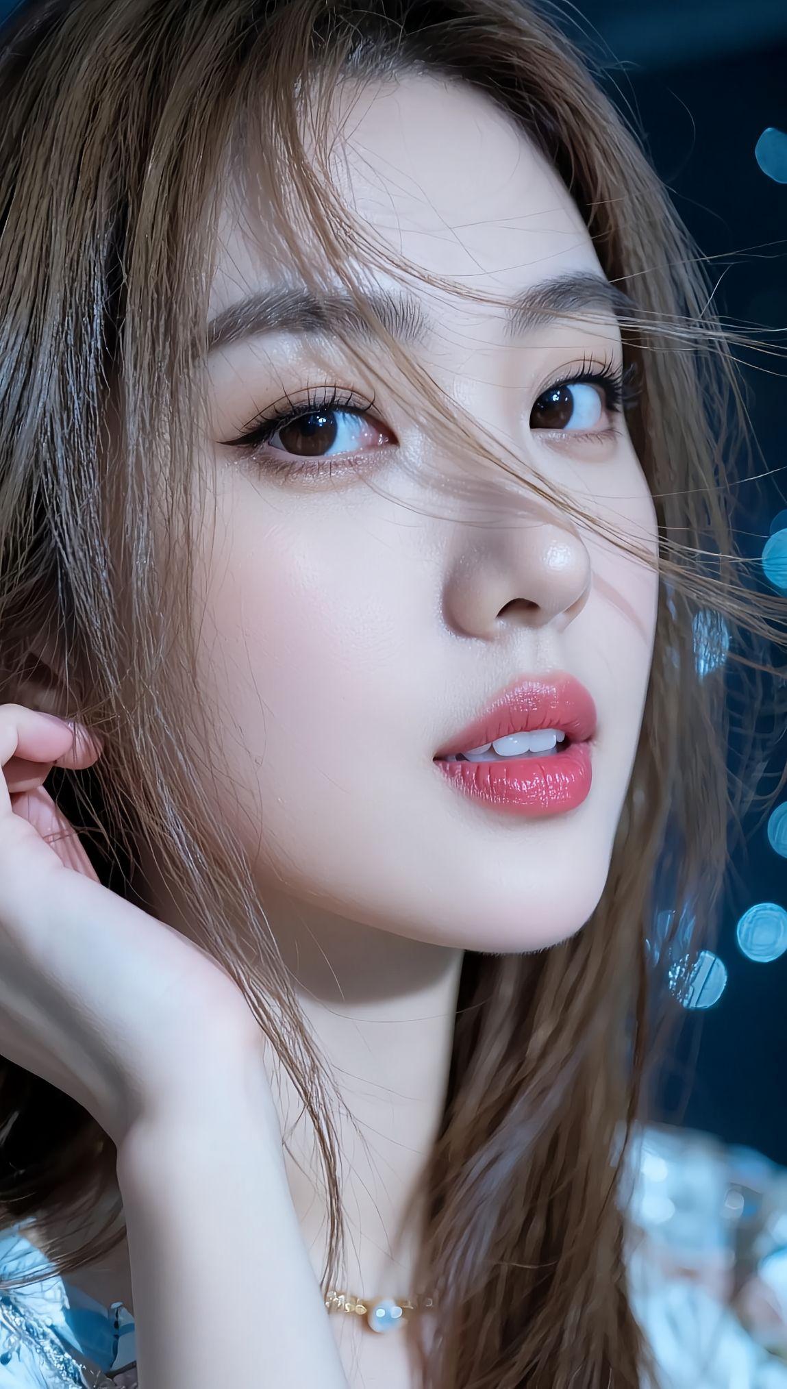 风拂红妆面，月照玉人眸。