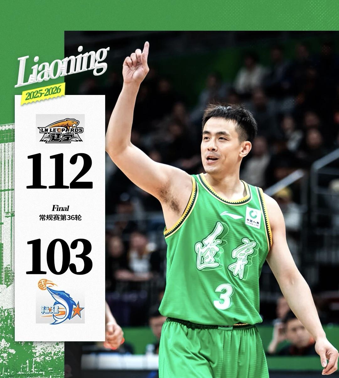 挡不住的赵继伟，新引进的莱迪不孬。在112：103近两个赛季保持对福建晋江文旅的