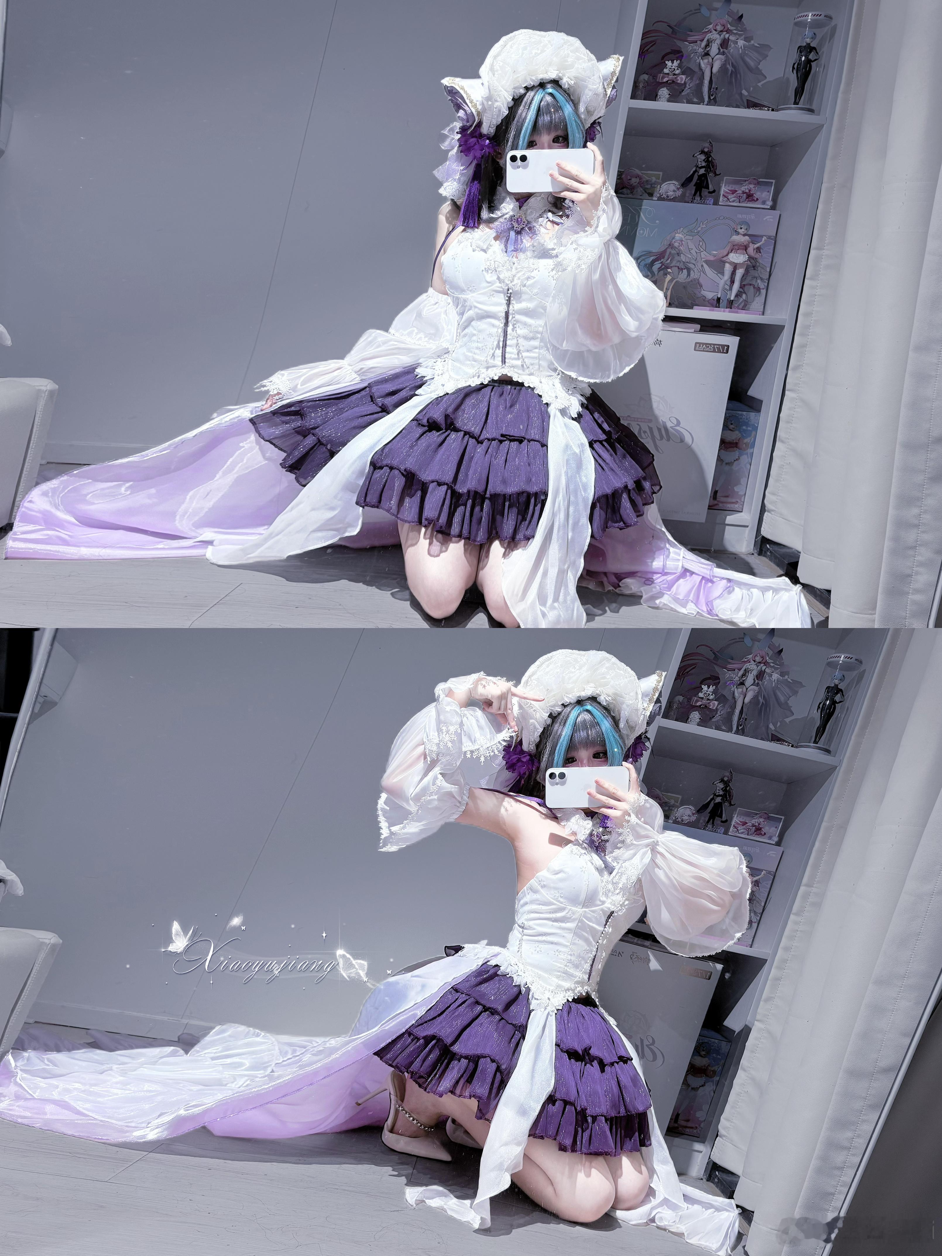 柴郡废稿～紫色的柴郡也好看呢喵👗：誓言衣叙cos[超话]碧蓝航线柴郡