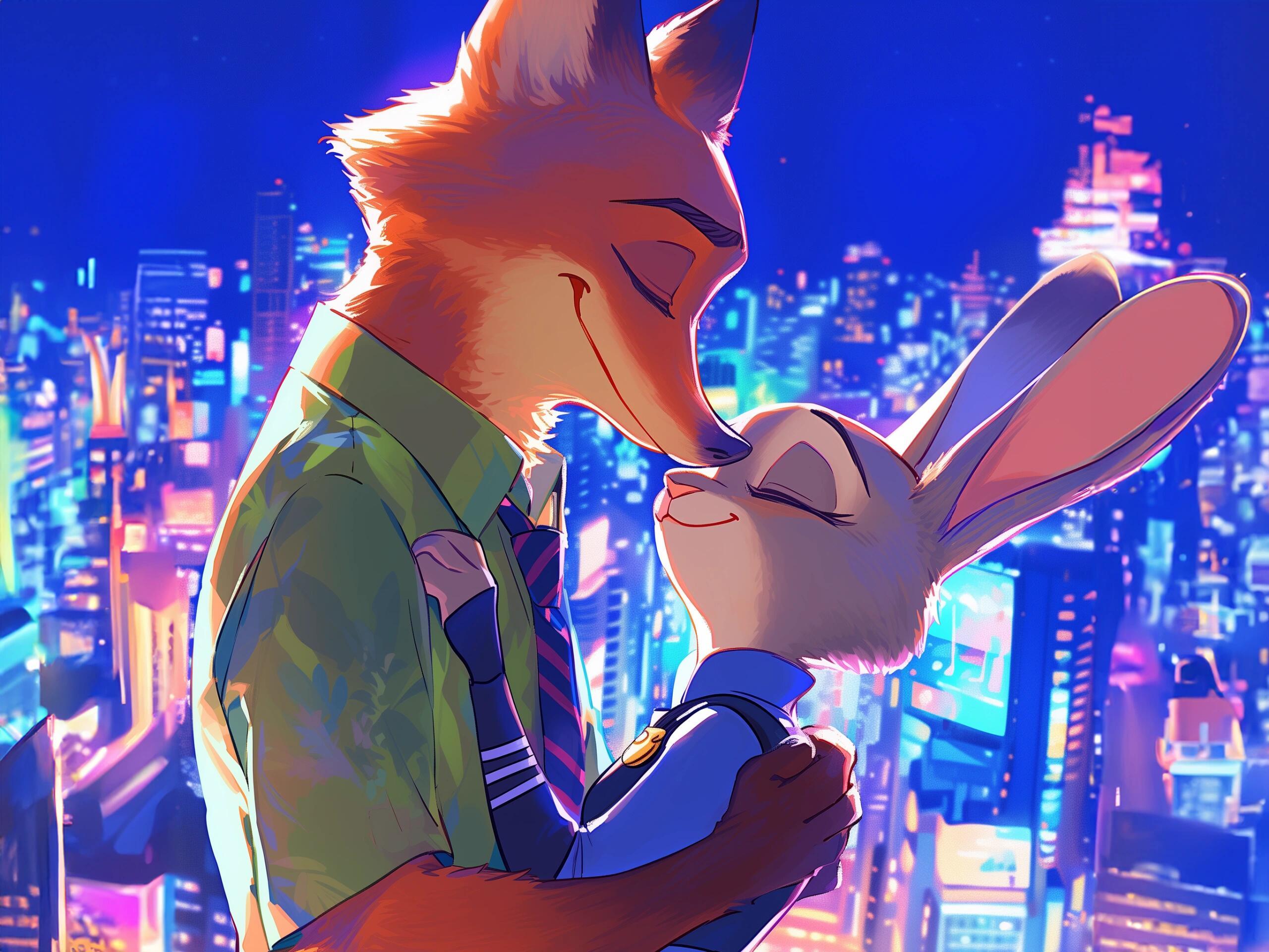 🦊🐰｜疯狂动物城｜壁纸古风微调那是尼克给朱迪的独家浪漫💛✨ 𝗕𝗘 𝗬
