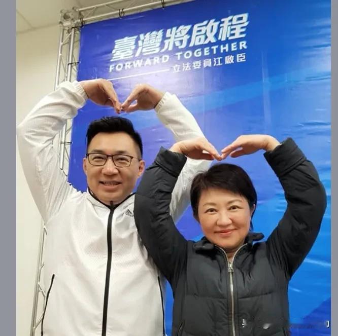 江启臣又是成立“联络部”，又是挂广告牌，画面上笑得很开心。我说他为啥这么自信，原