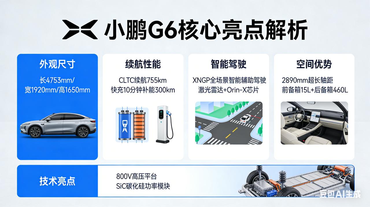 小鹏G6核心亮点小鹏g6超级增程六项全能一步到位小鹏G6超级增程18.68万起