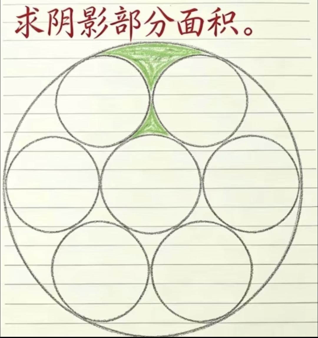 想了半天，都没有头绪。你能解答这道题吗？大圆的面积是270平方厘米，求阴影部分的