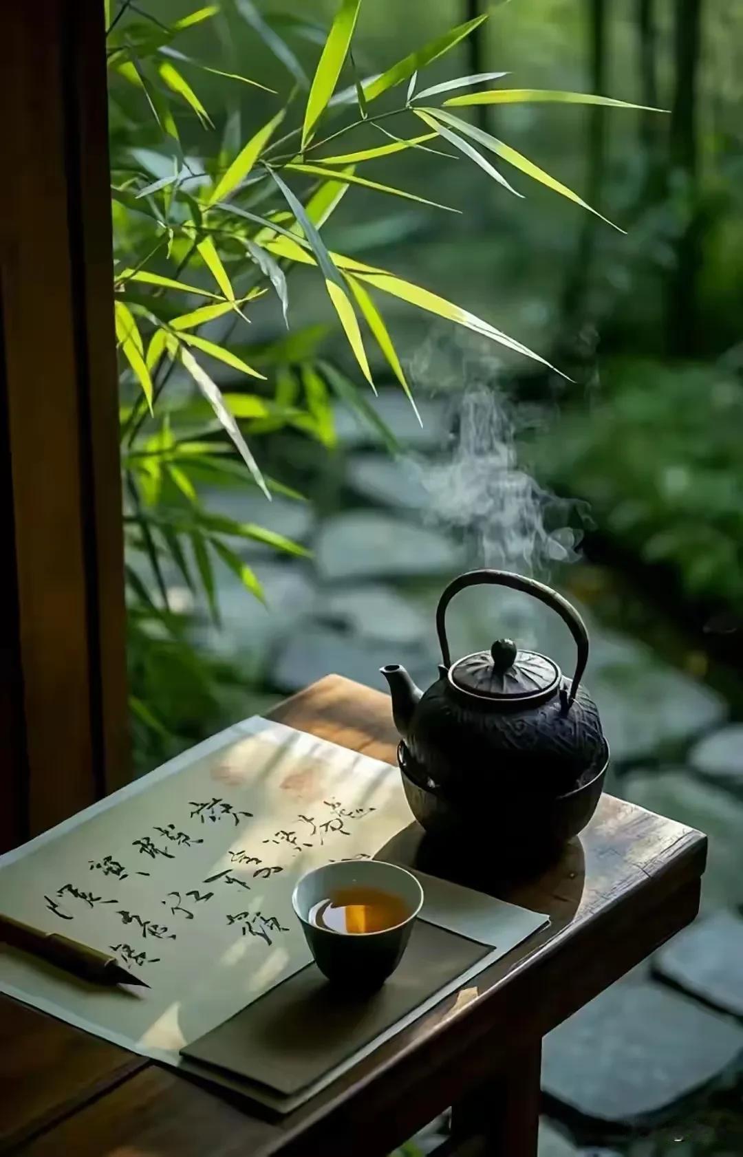 上联:松风奏乐迎归鹤
下联:竹影摇窗送故人
横批:风雅高致