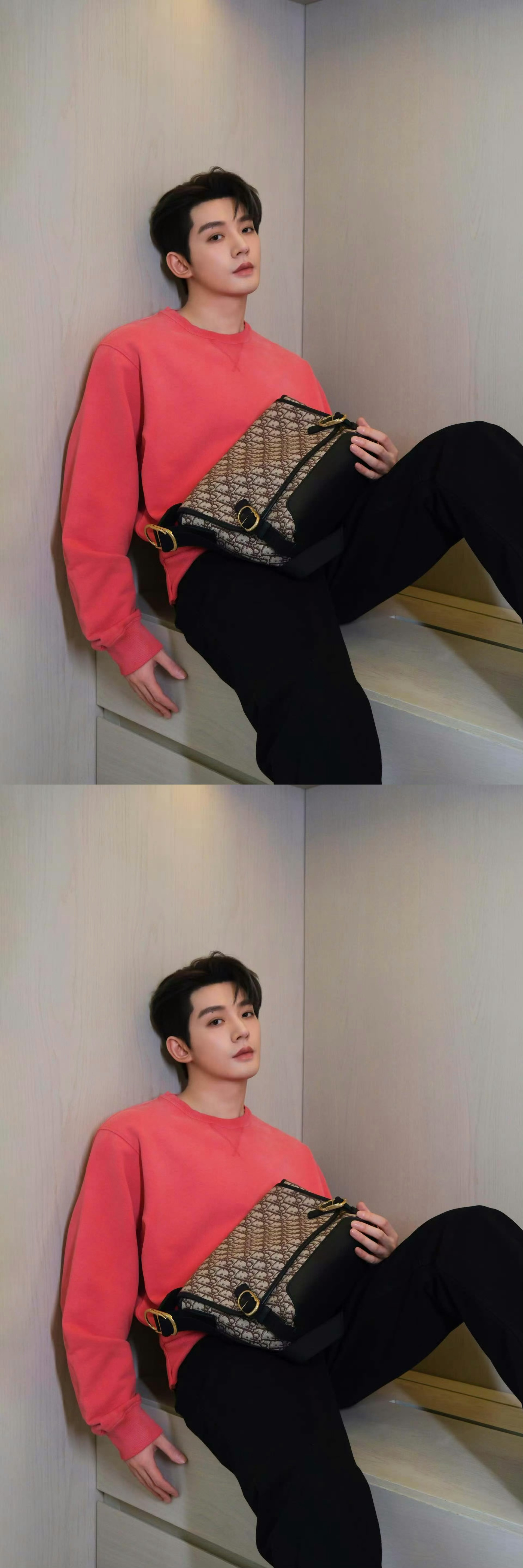 邓为粉色卫衣 邓为今日份新鲜营业，粉色卫衣+棒球帽，粉粉嫩嫩的为为啊