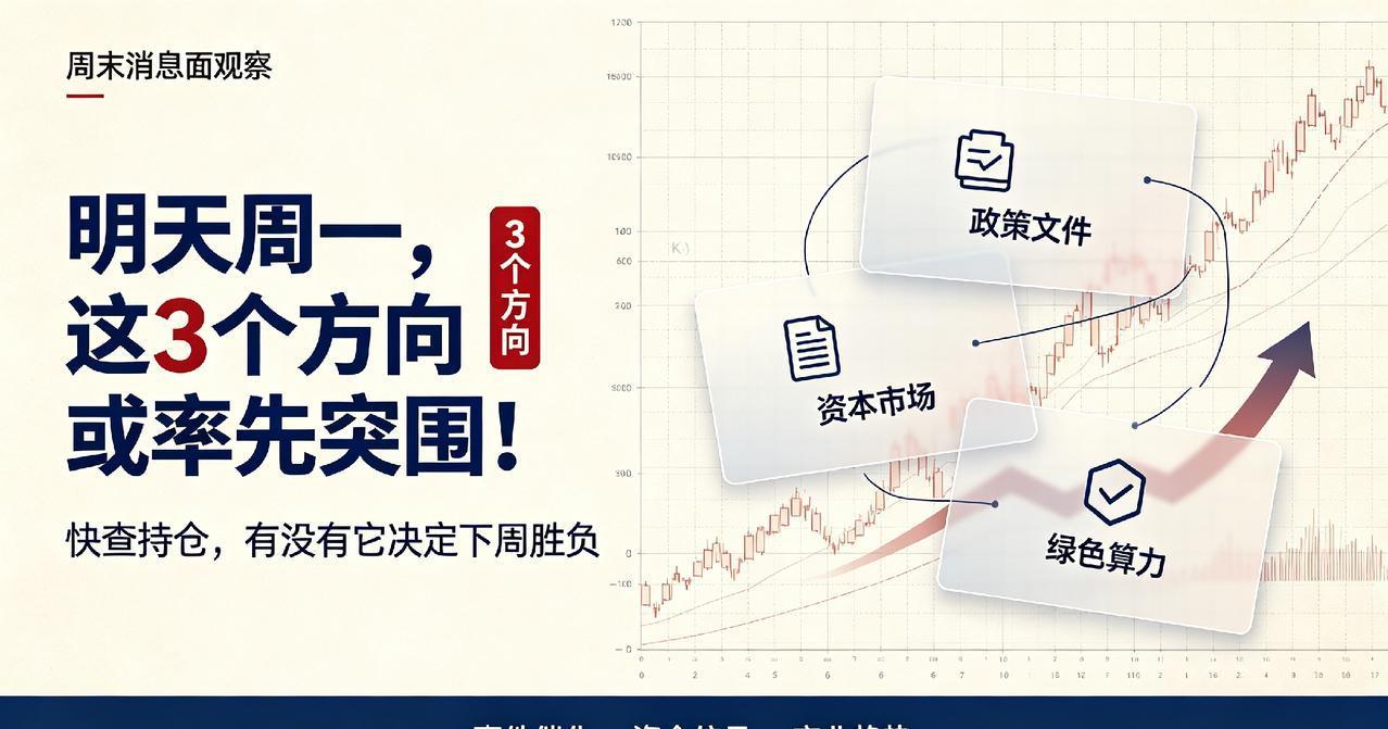 明天周一，这3个方向或率先突围！快查持仓，有没有它决定下周胜负
 
周末消息面并
