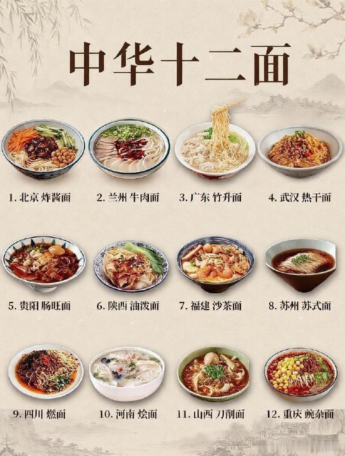 中华十二面，你都吃过几种？老顽童至今还没尝过广东竹升面、贵阳肠旺面、苏州苏式面。
