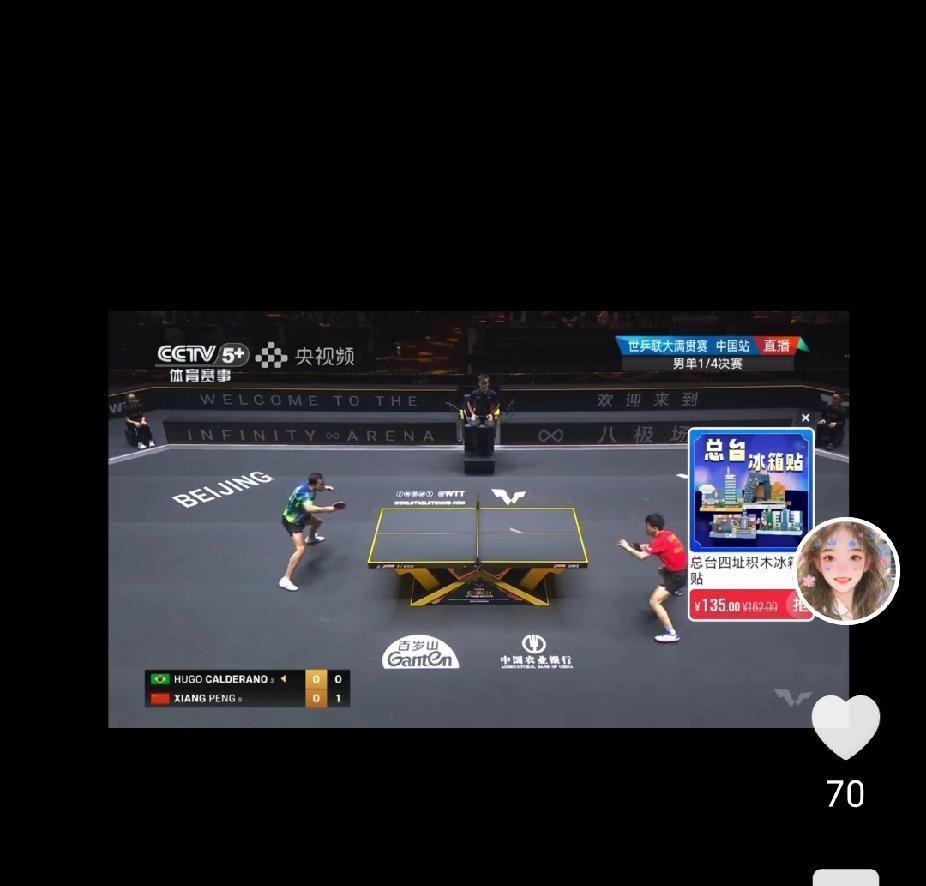向鹏21岁，世界第68，一拍子把世界第6的雨果打懵了。
不是爆冷，是教练组给他装