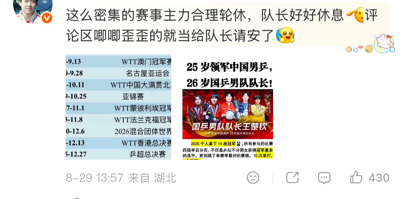 这次乒协同意的，是王楚钦、孙颖莎、王曼昱、陈幸同、何卓佳这五位主力，自愿放弃本次