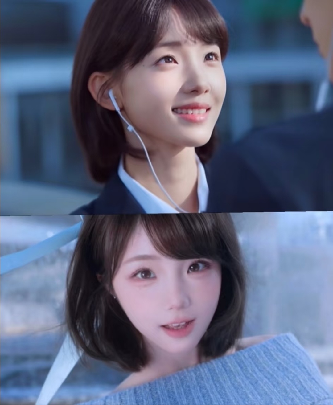 没人觉得她俩长得很像吗？特别是笑起来完全一模一样啊！我不说谁能看出这是两个人 