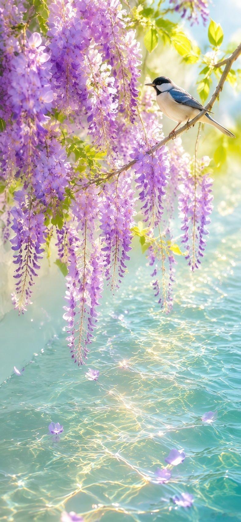 清新淡雅流水花香治愈系聊天+屏保壁纸 