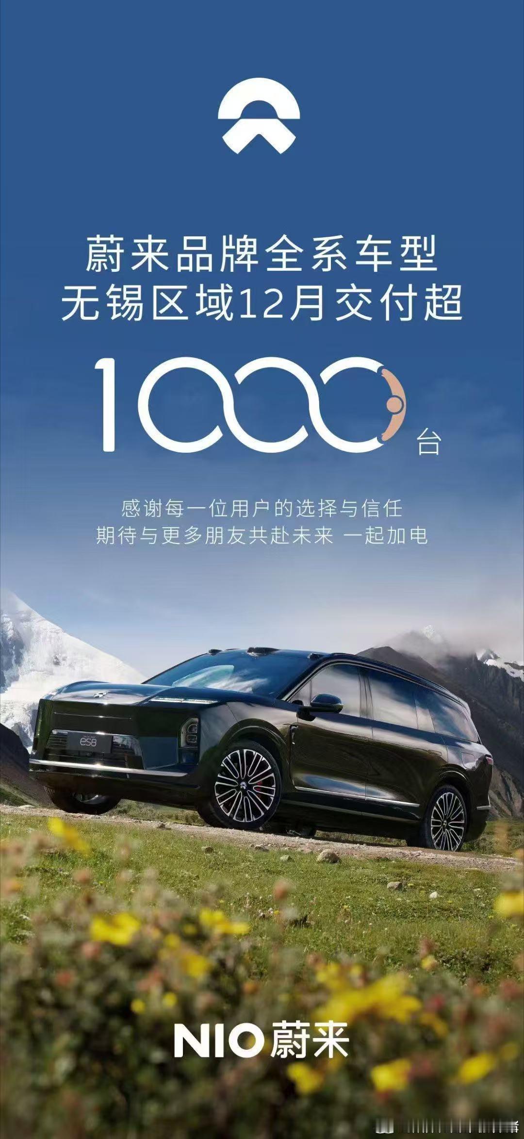 蔚来无锡区域发来贺电，创新高蔚来换电去哪都方便大v聊车