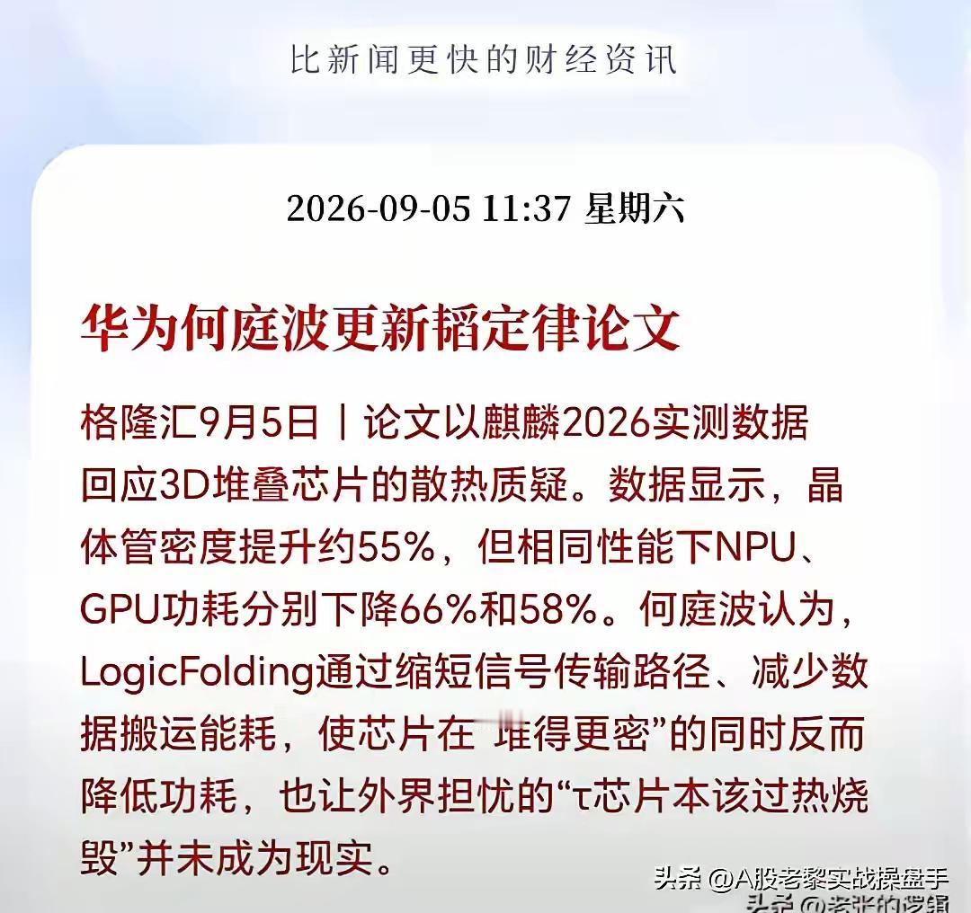 下周半导体要继续疯狂了吧…
 
周末华为LogicFolding逻辑折叠的实测数