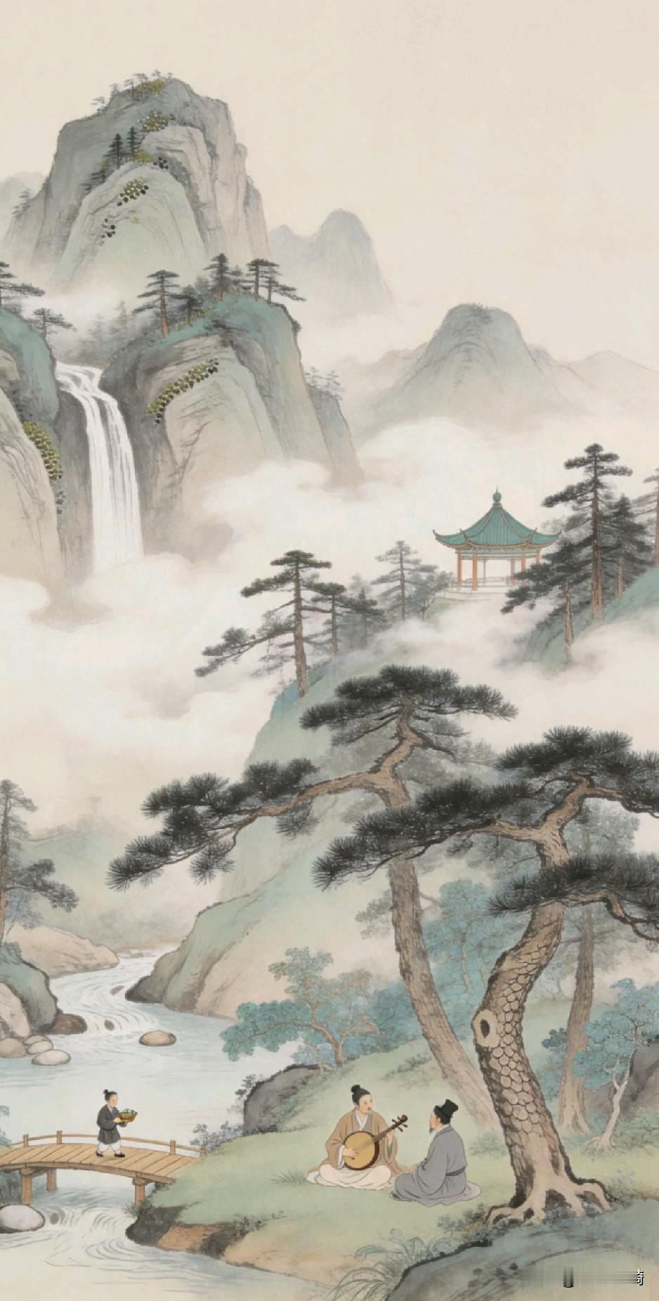 《独与天地精神往来》

逍遥天地间，不傲万物前；是非随风去，心
与太虚连。

身