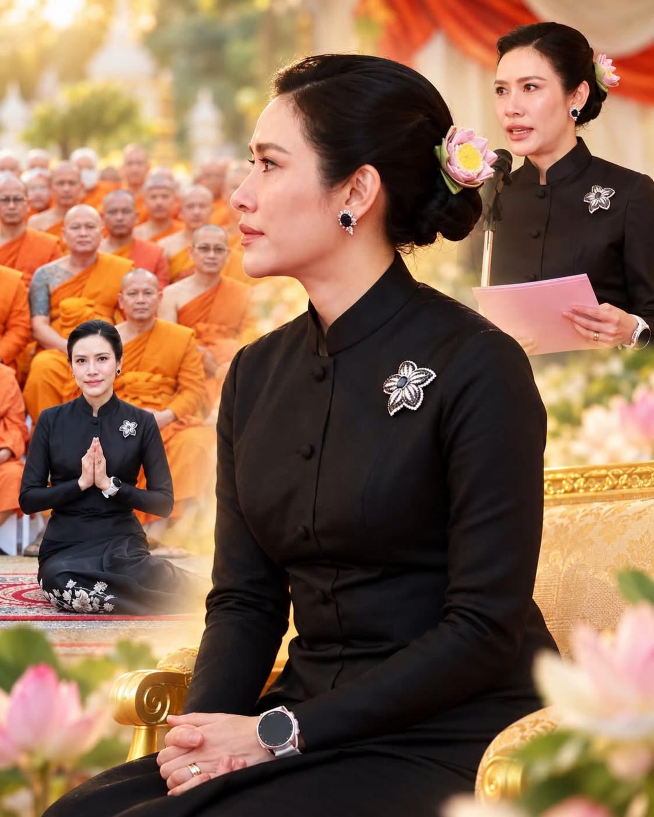 诗妮娜没有新珠宝好寒酸，佩戴廉价塑料花
2026年9月26日，泰国诗妮娜贵妃现身