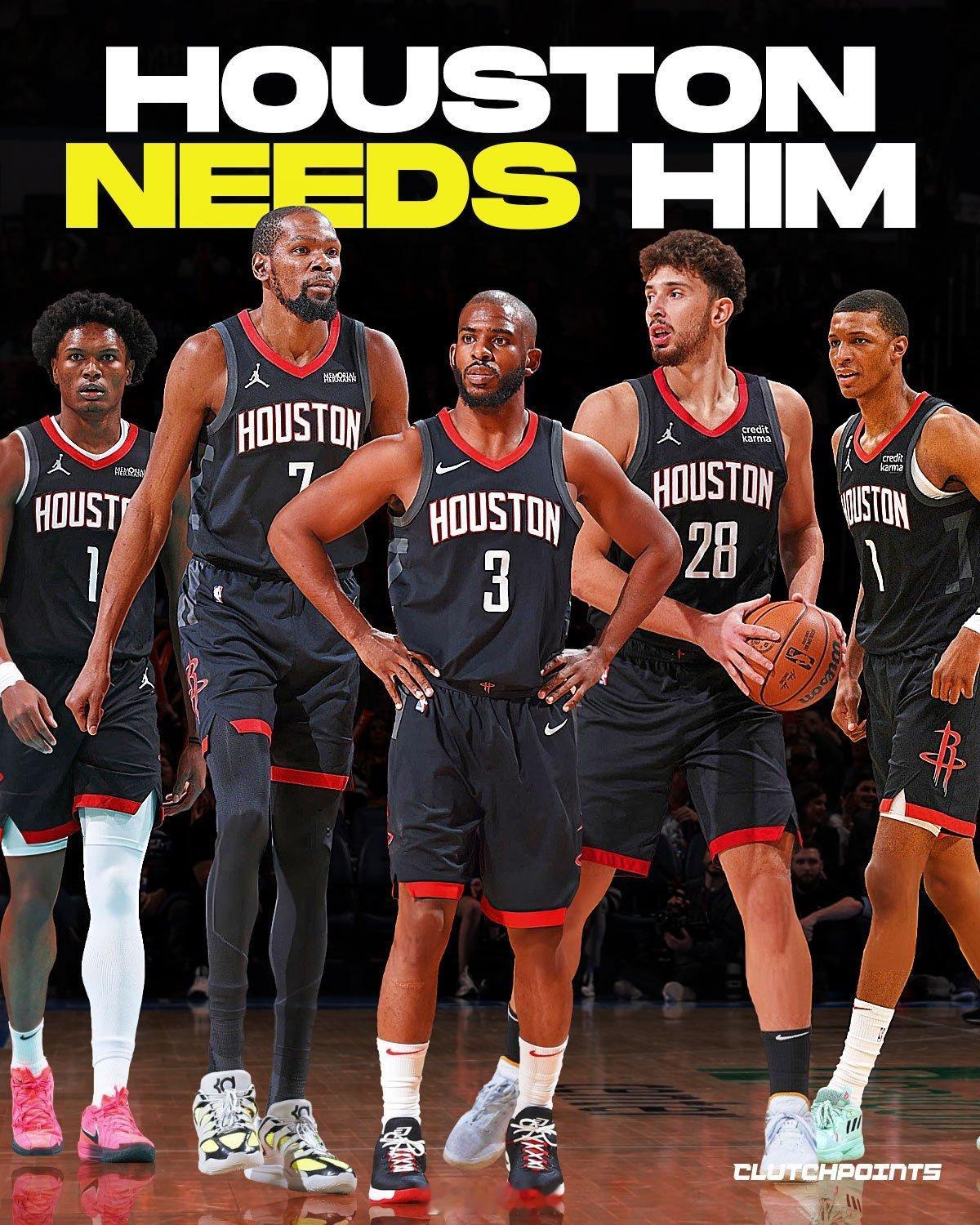 韦德建议火箭通过交易得到保罗，常规赛没有控卫可能问题不大，但季后赛节奏慢下来，控