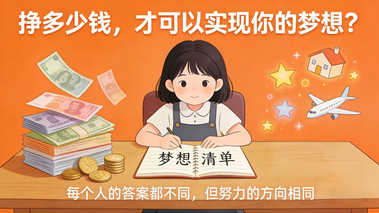 挣多少钱，才配实现你的梦想？

很多人一辈子都在算一笔账：
等我挣够多少钱，就去