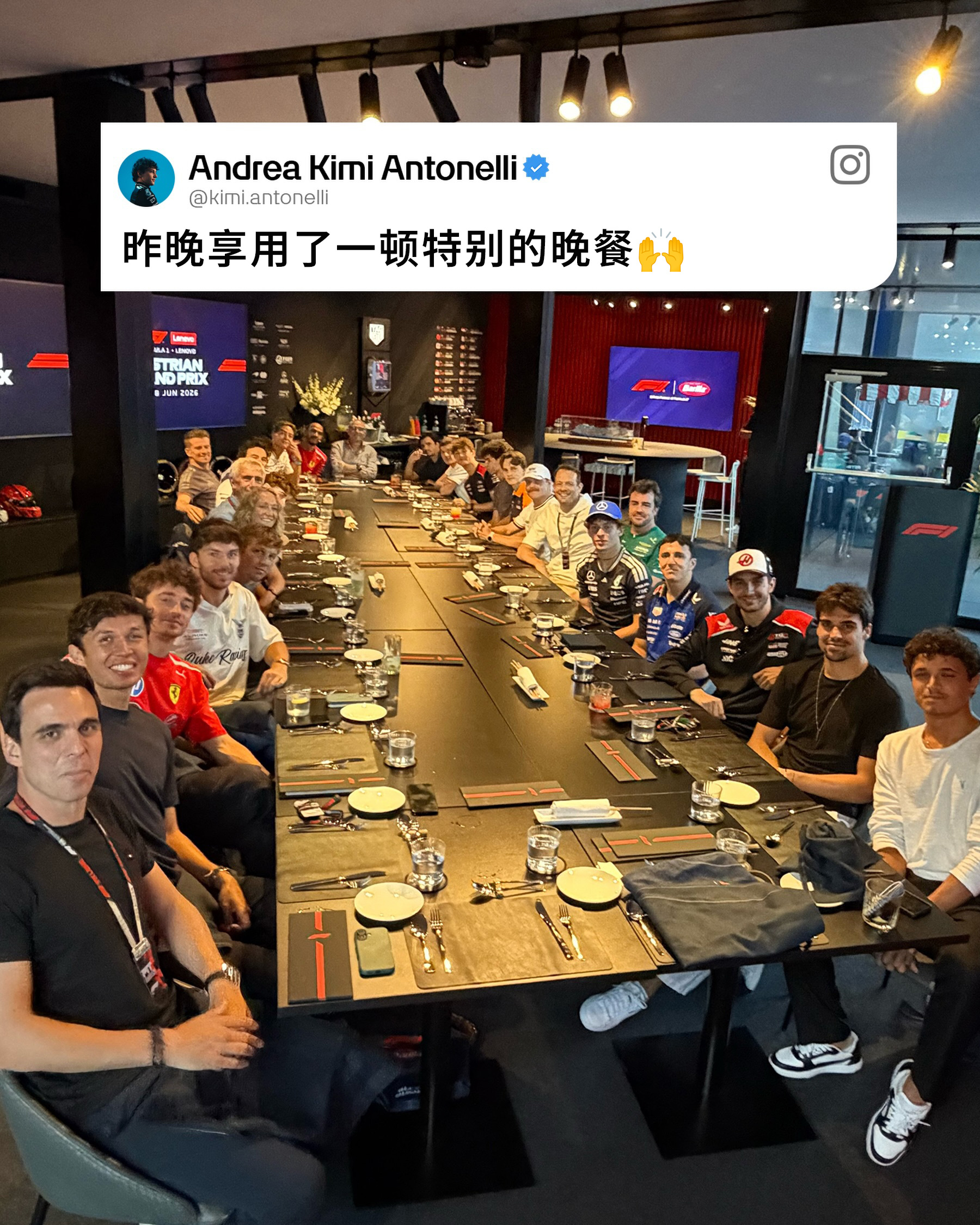 F1车手们小聚一下🤩 