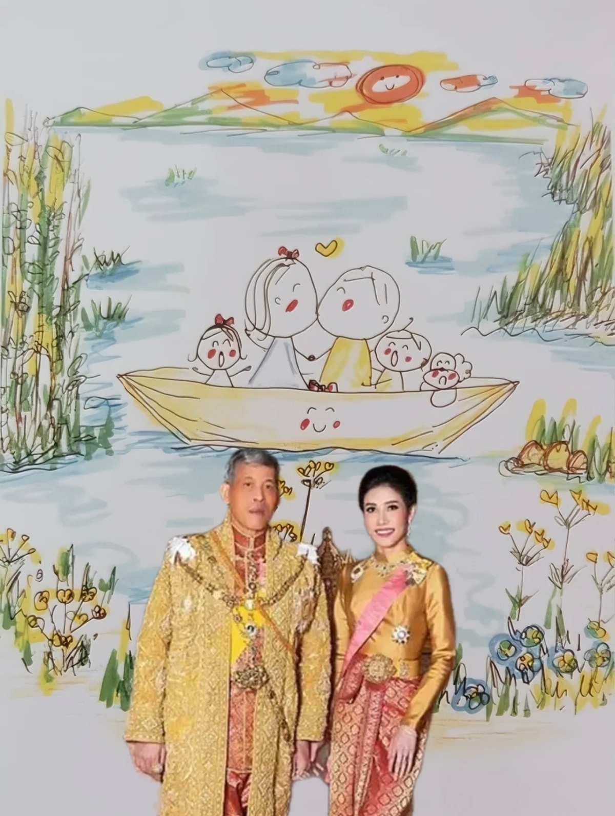 泰王的大作～泰王亲自手绘的画，记录他和诗妮娜贵妃的浪漫爱情。 ​​​