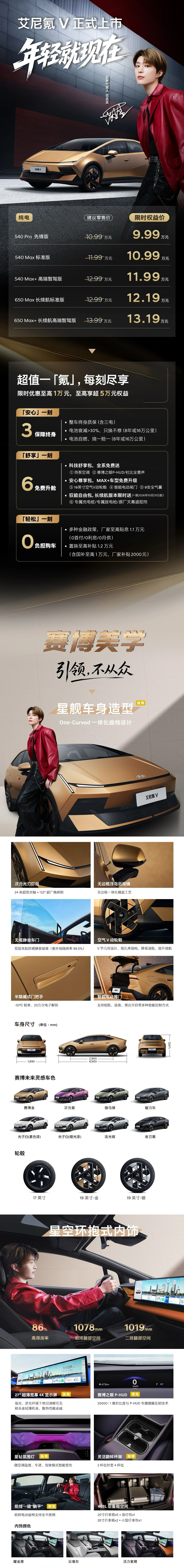 范丞丞座驾艾尼氪V上市9.99万起 今天，现代“艾尼氪”品牌首款国产车型“艾尼氪