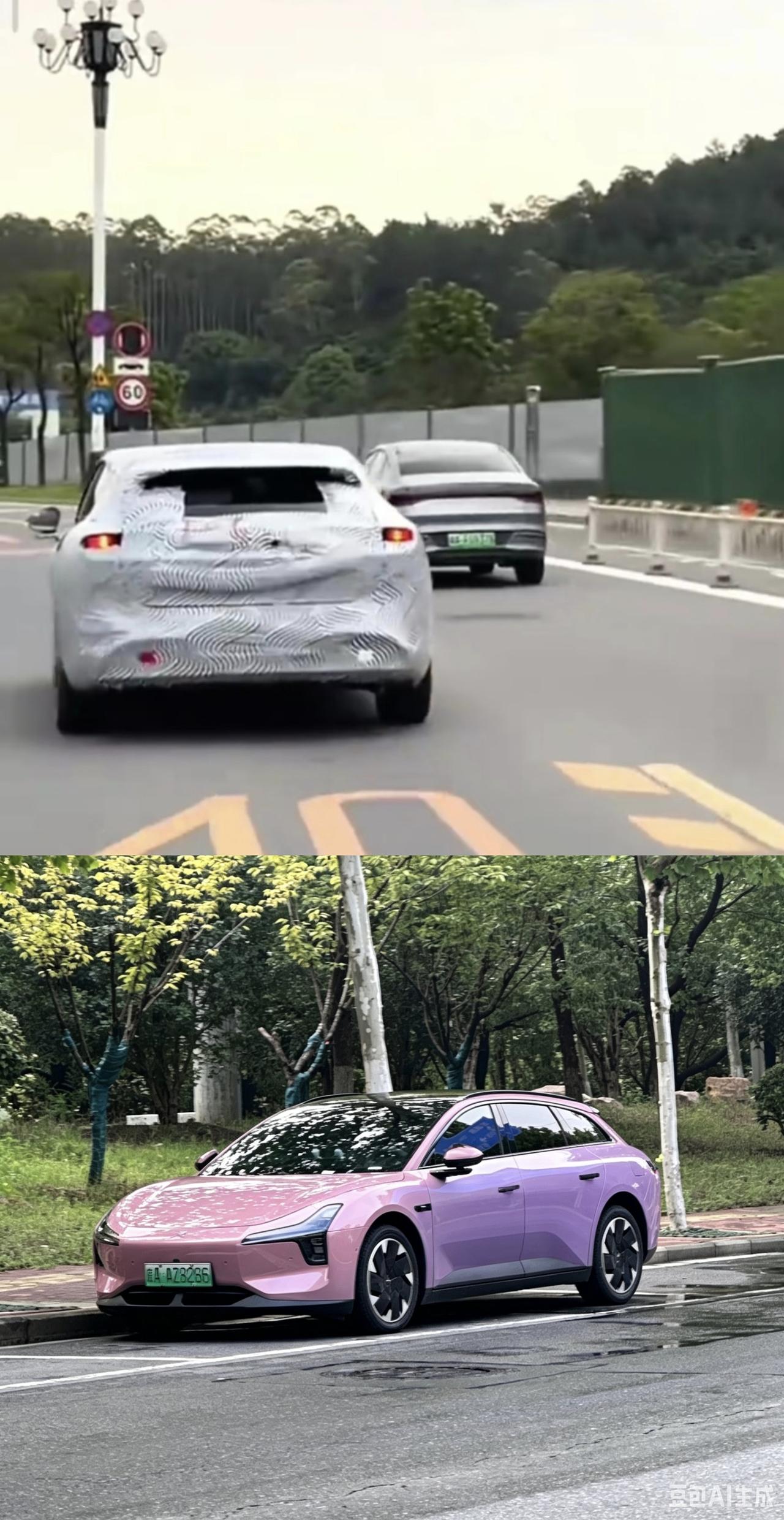 小鹏mona旅行车谍照曝光，据说明年发布，今年还是主推mona两款suv。让AI