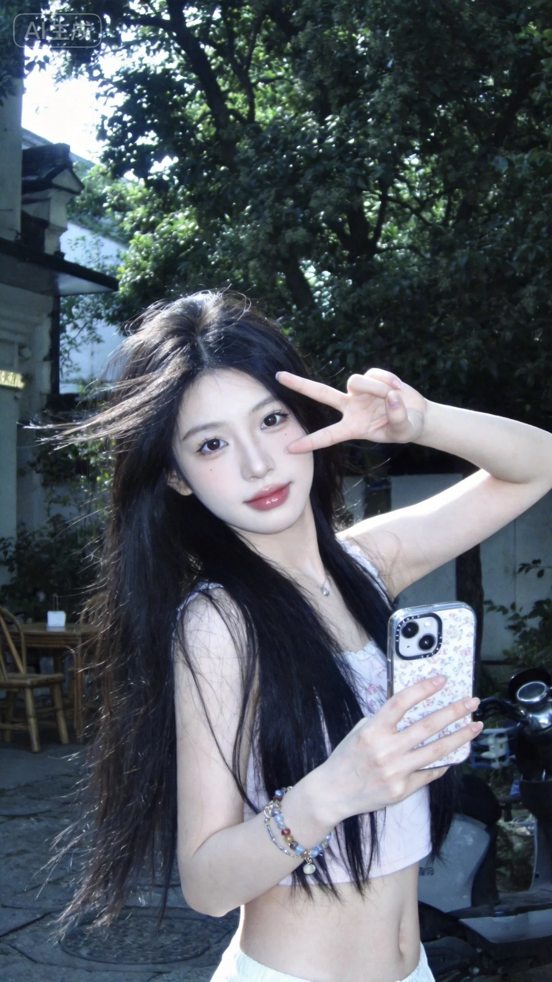 东方美女薇薇，纯欲风，完美比例，青春时尚，姿态自然随性，展现出轻松惬意的氛围 。