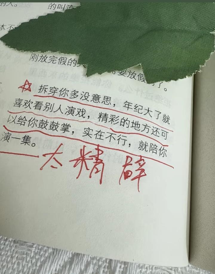 看透却不说，不拆透，默默看别人演戏，这是不是成年人最通透的处世方式？