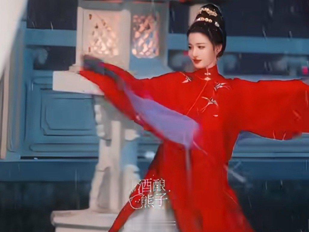 王楚然明月录雪中红衣舞路透 王楚然在电视剧《明月录》的片场路透来了，又是被王楚然