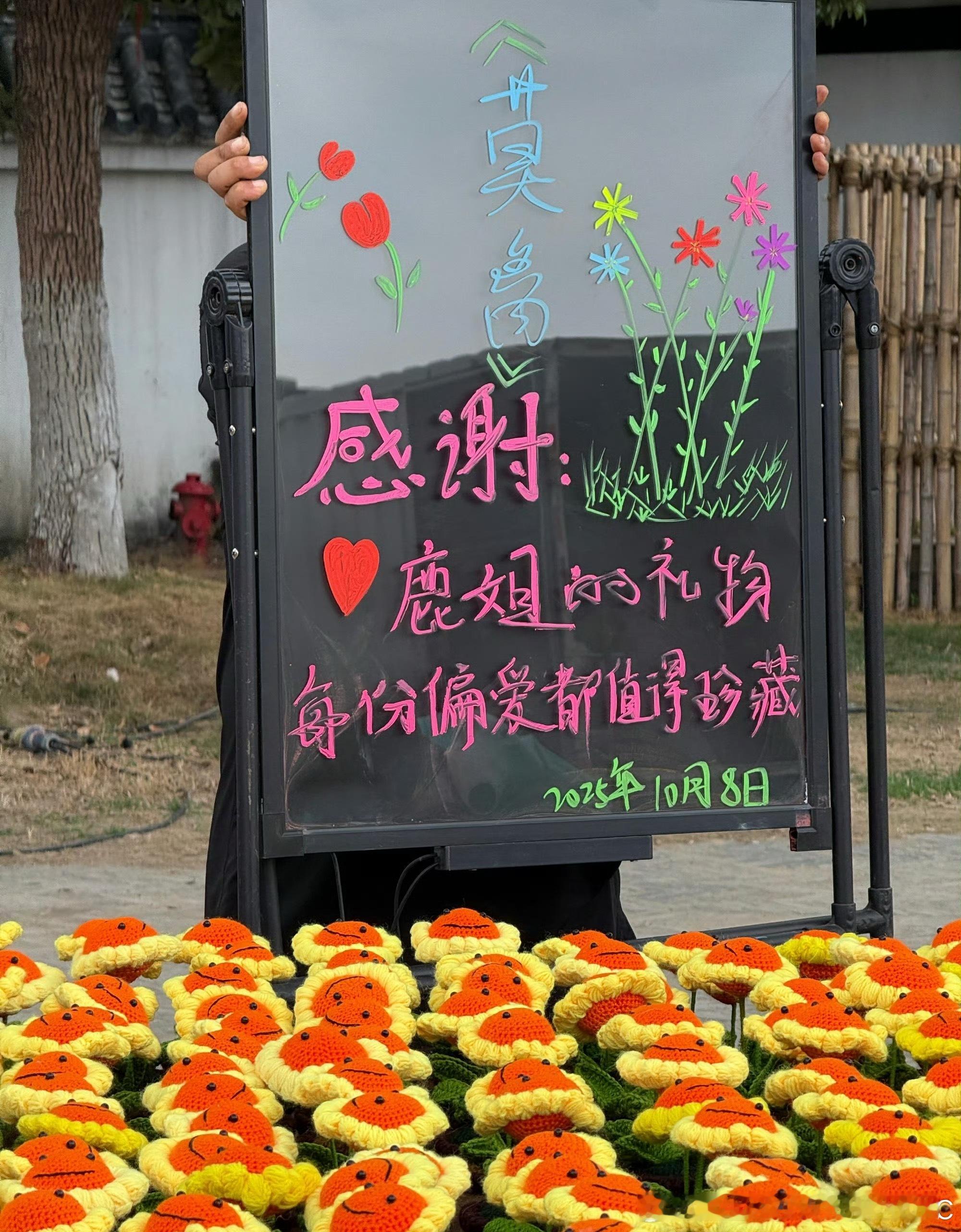 白鹿订了无指妈妈的手工花做为礼物送给莫离剧组的工作人员鹿儿这个善良[捂嘴哭] ​