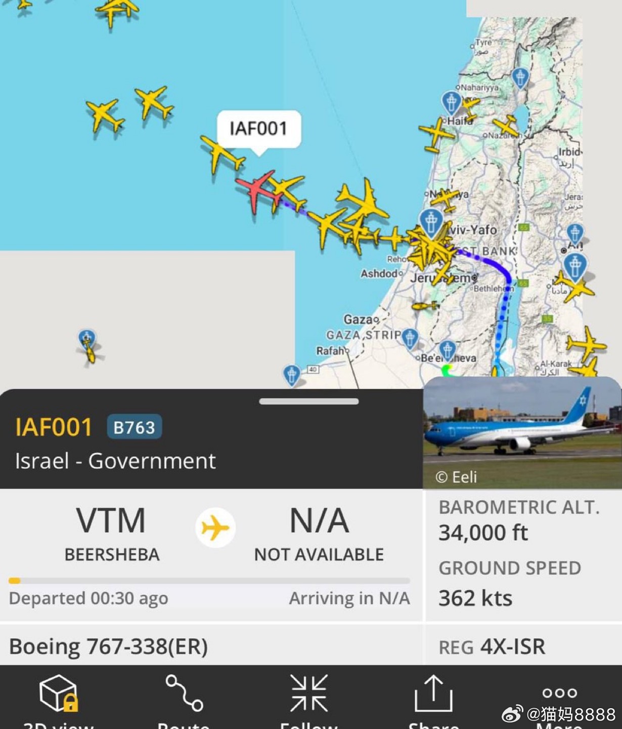 🚨拼图的另一块 | 以色列突发新闻：以色列总理本杰明·内塔尼亚胡的专机“锡安之