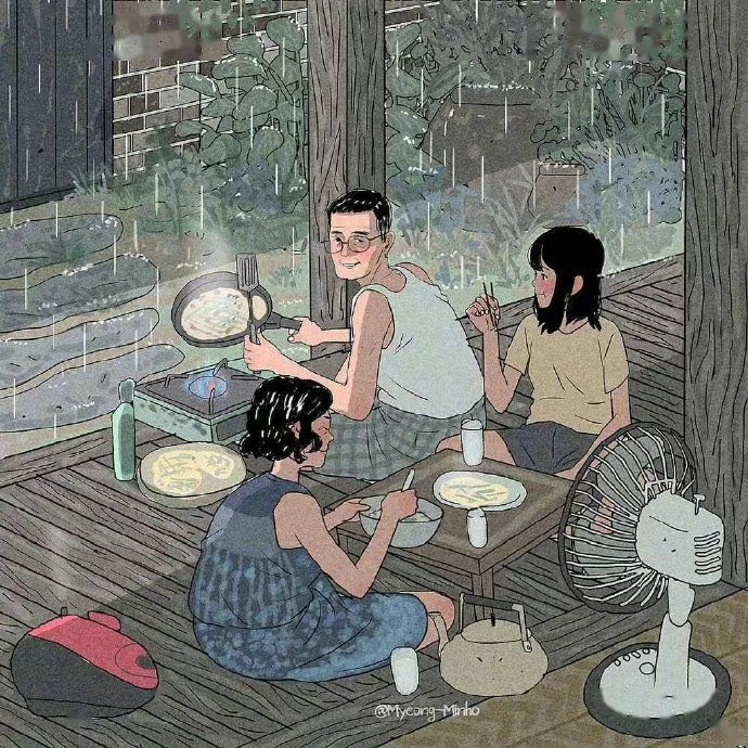 世界上最美好的场景，就是一家人坐在一起，华灯初上 ​​​