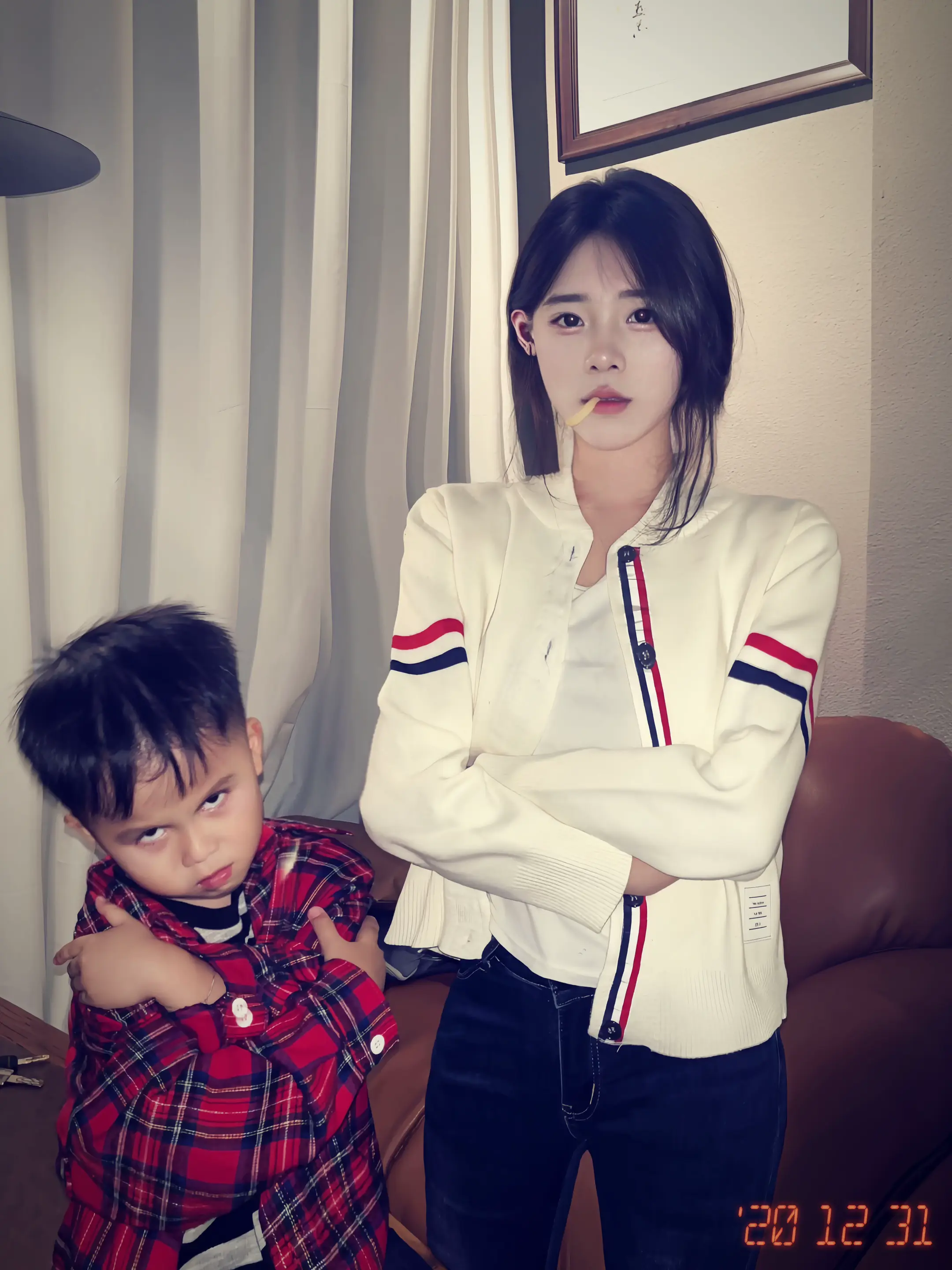 嘿嘿母子俩都是混的入