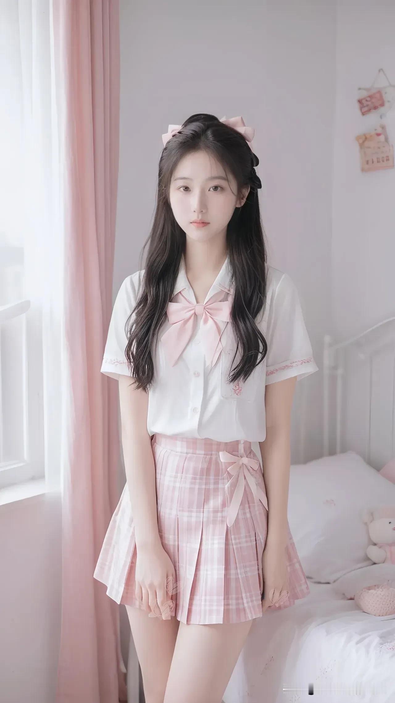 少女心爆棚的日系可爱穿搭，粉色调满满！💖✨肤白貌美养眼妹 青春优雅美少女