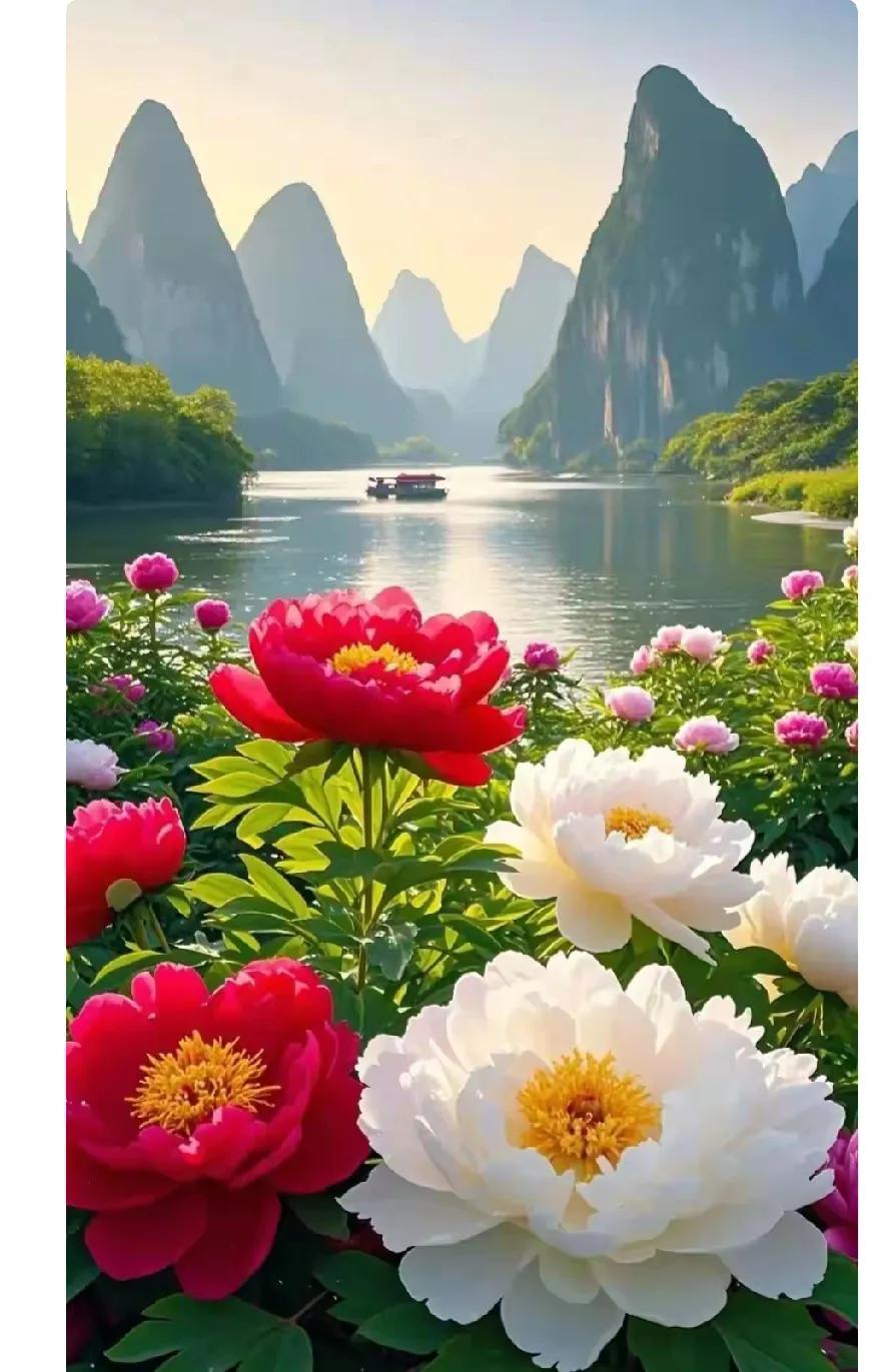 “山水间的浪漫花海”🌸🌊桂林看花 美丽画卷！