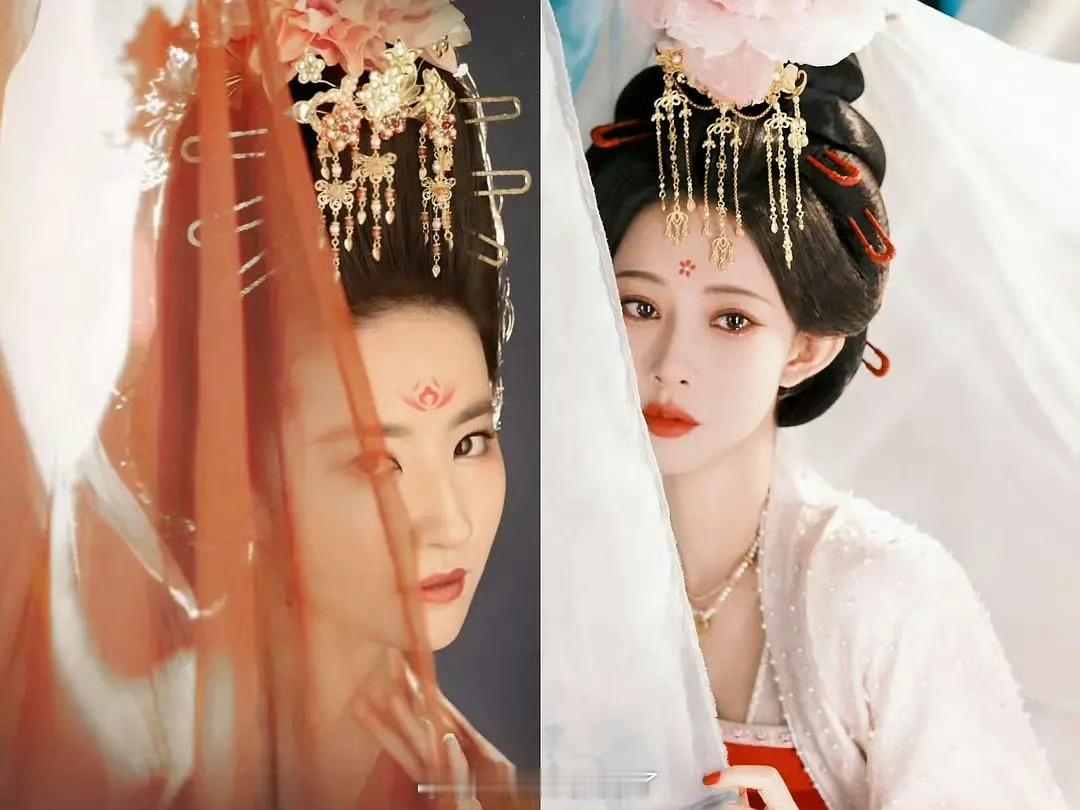 这造型师偷懒了吧～孟子义《尚公主》的造型很像刘亦菲《梦华录》的造型，这两部剧的造