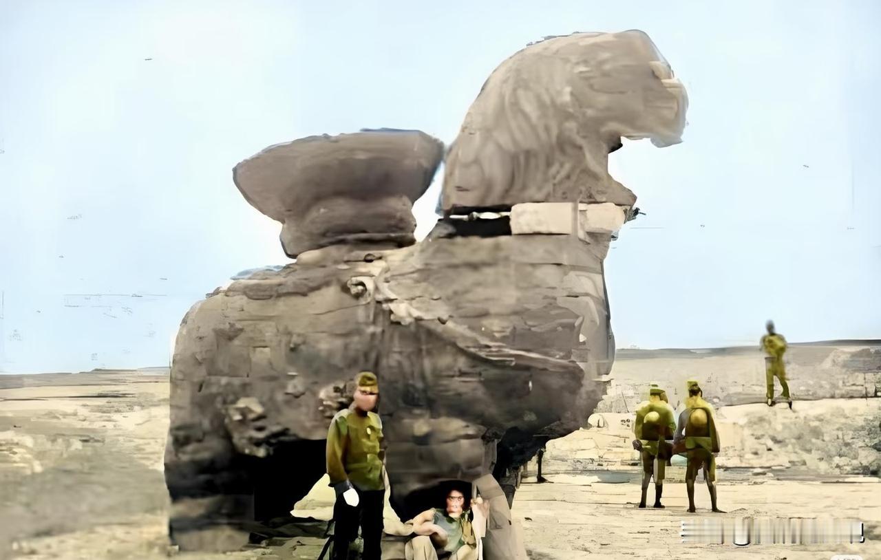 抗战时期，沧州铁狮子的影像。这张老照片，定格了1937年沧州沦陷后，侵华日军在千
