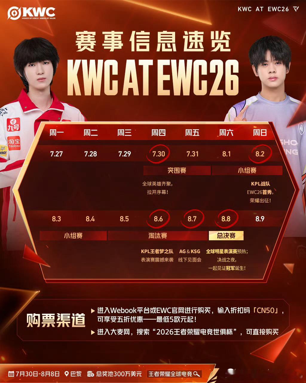 KPLkpl2026kpl夏季赛2026王者荣耀电竞世俱杯 8月6号EWC有梦之