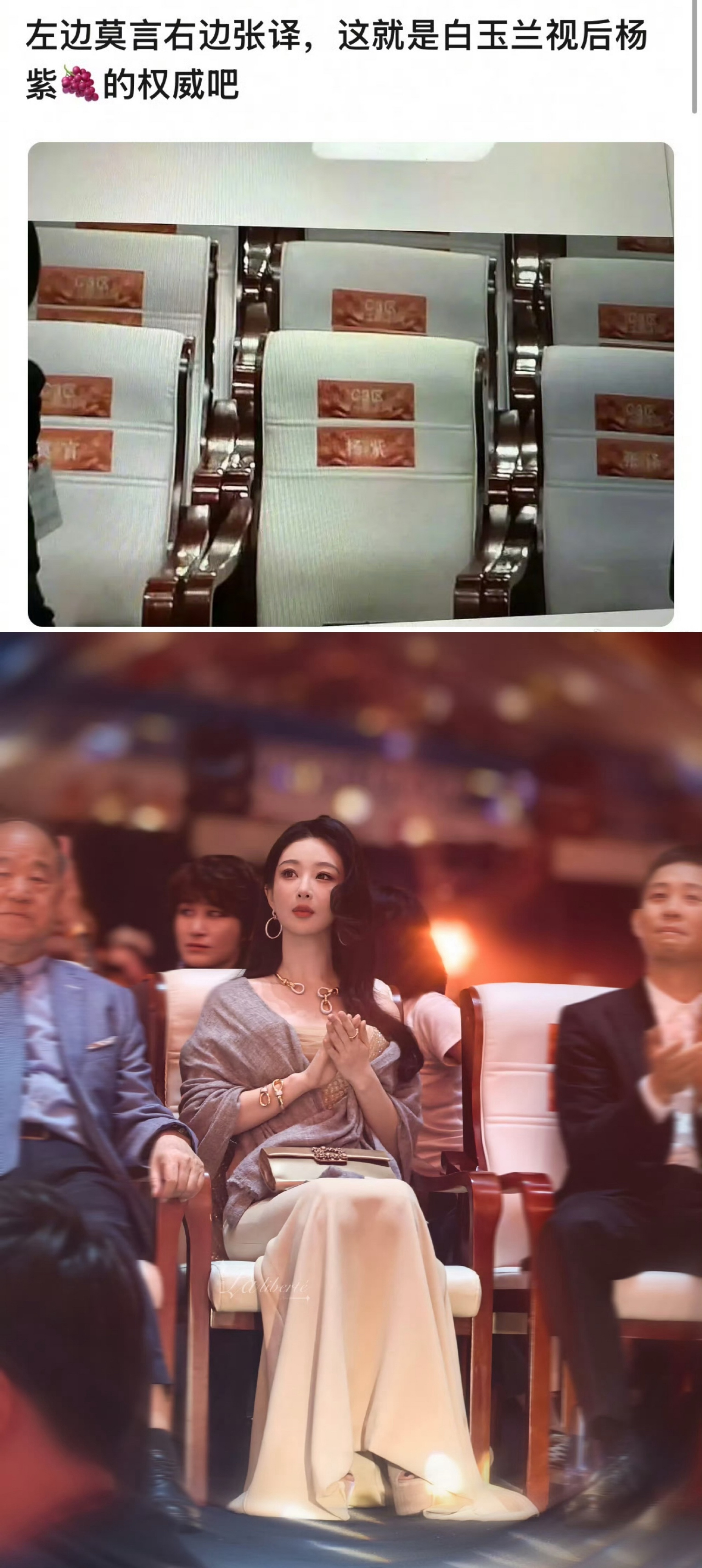 杨紫百花奖好图共赏1️⃣众大咖：央视新闻/新华社官宣2️⃣人红毯：携手百花奖首位