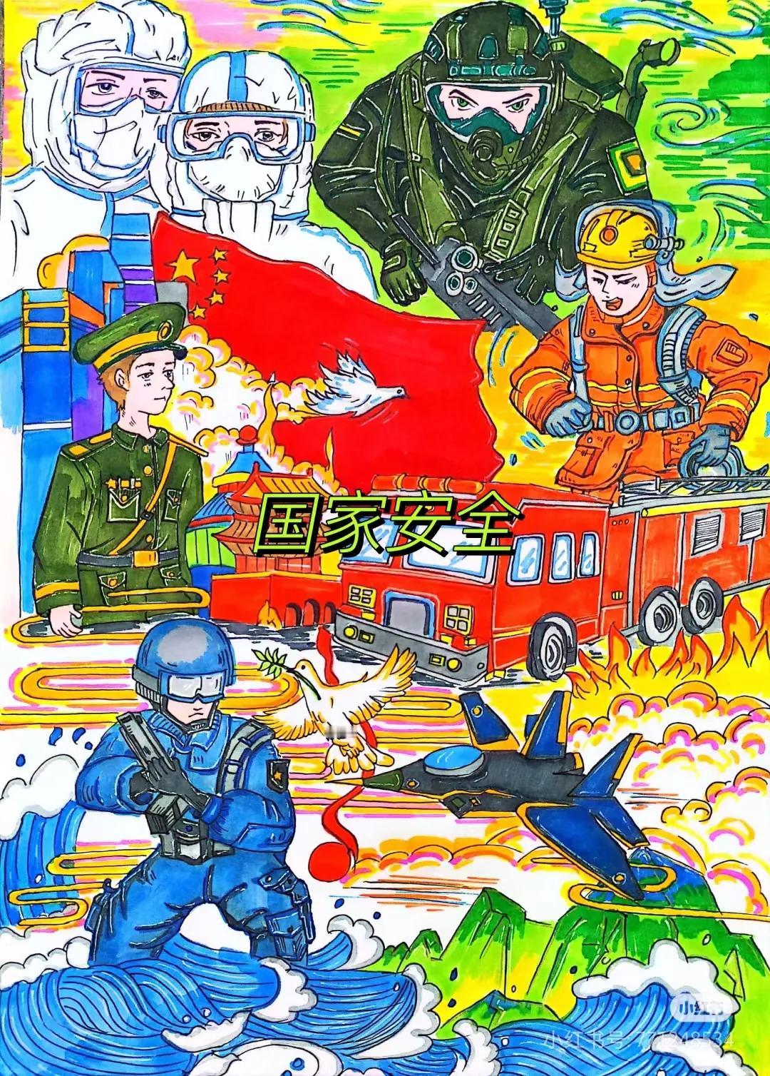 军事安全主题绘画作品欣赏，国防主题绘画素材！感兴趣来收藏！(图片来自网络，仅作分