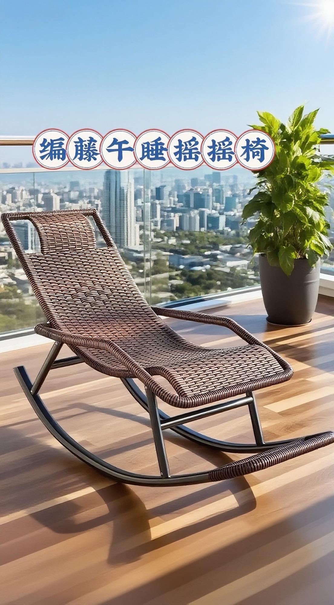 编藤午睡摇摇椅。午后阳光正好，不如躺在藤编摇摇椅上打个盹~ 天然藤条手...