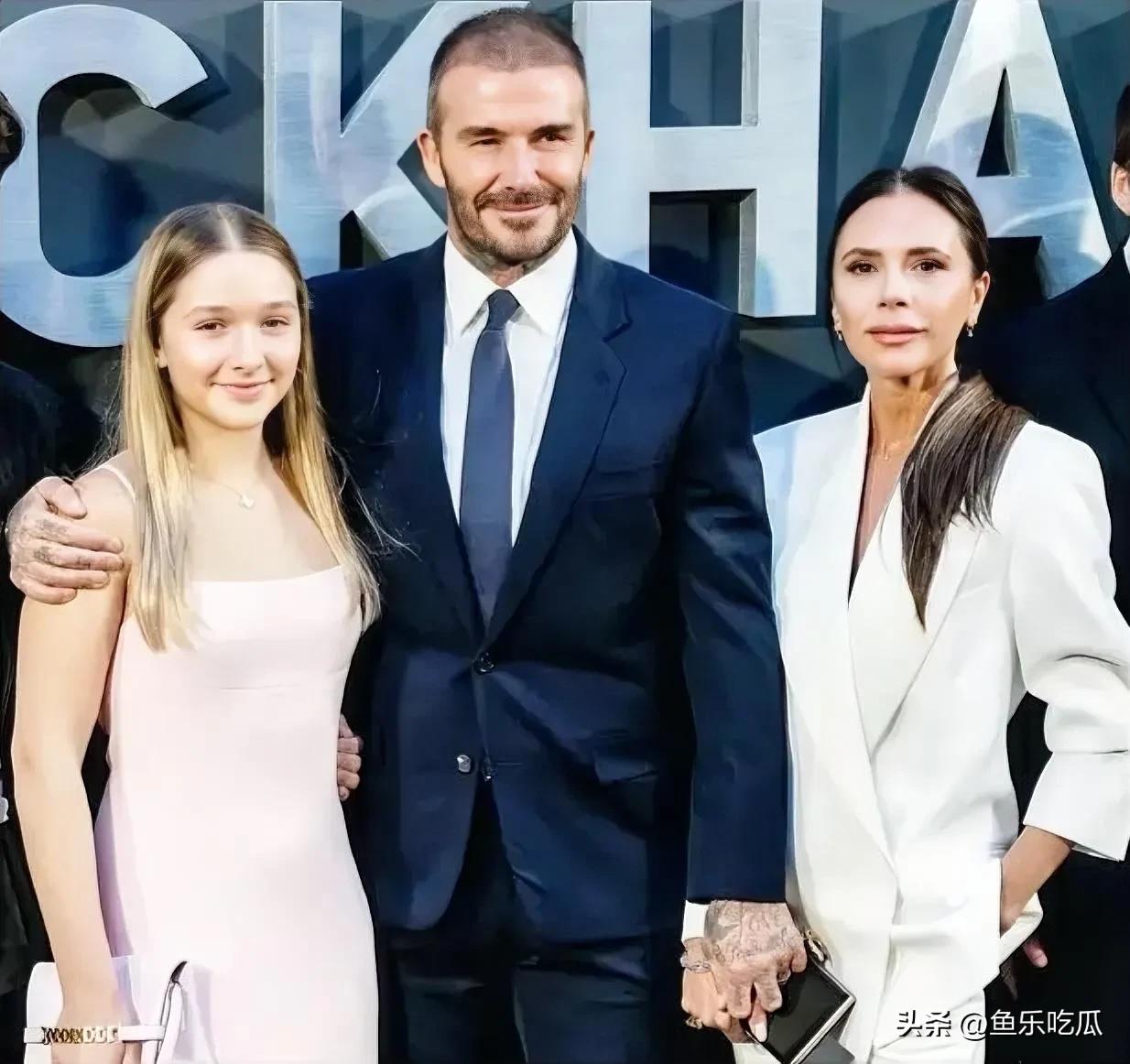 球星贝克汉姆的女儿小七长得可靓丽了，跟爸爸一模一样，就像翻版的贝克汉姆，女儿遗传