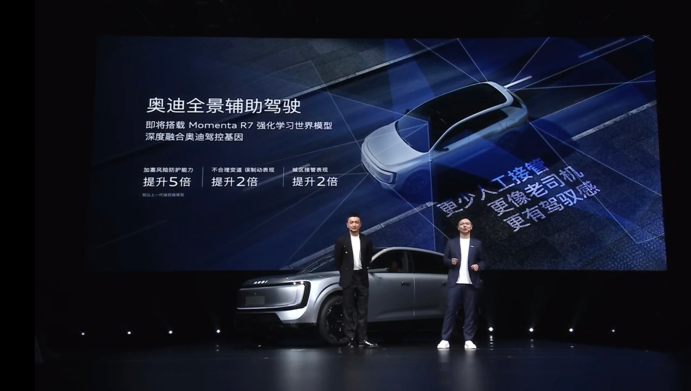 奥迪E7X 同样搭载Momenta R7强化学习世界模型，辅助驾驶能力的底线有保