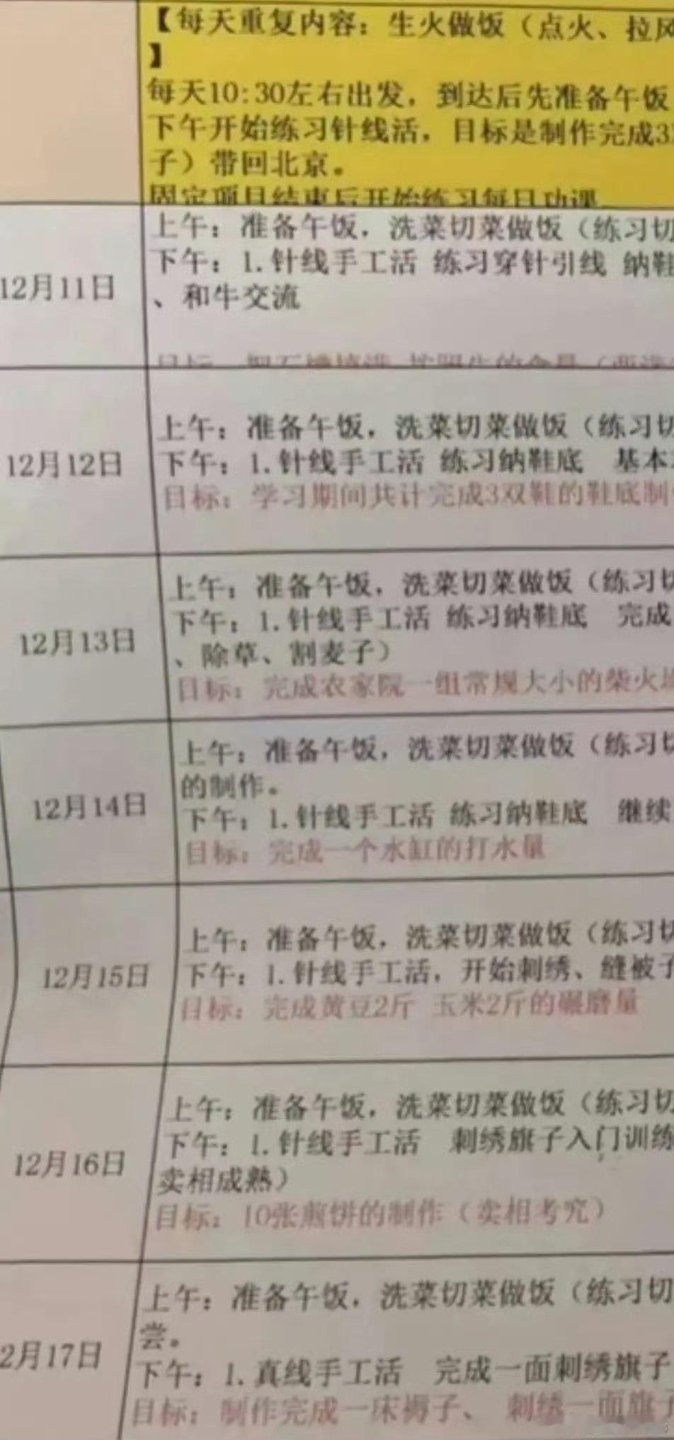 杨幂进组生万物前的学习流程，每天学习摊煎饼、纳鞋底、劈柴、割麦子，还要学习和牛交