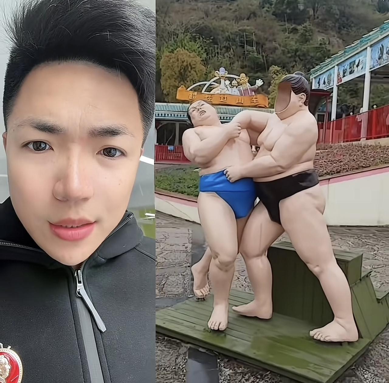 演员于杰吐槽温州一家游乐园摆放相扑的雕像，说这是所谓的文化入侵，在评论区里也有网