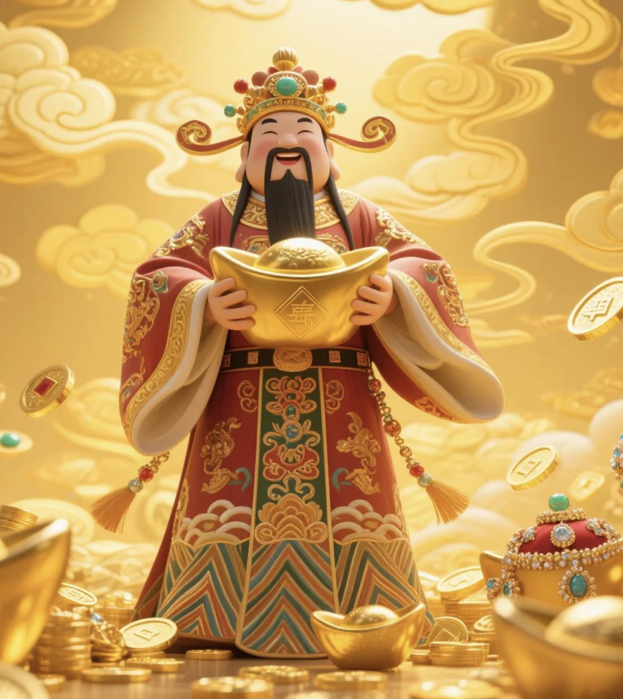 财神驾到，祥瑞满临！祝你顺风顺水顺财神！ 