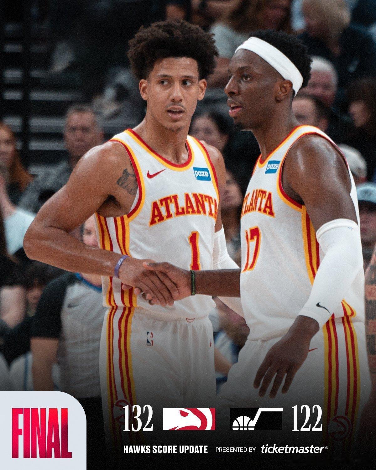 双30+！奥孔古今日轰下32分11板2断3帽，三分14中8；杰伦-约翰逊砍下31